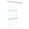 vidaXL Skyved&oslash;r ESG-glass og aluminium 90x212 cm s&oslash;lv