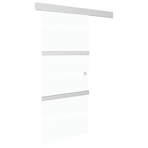 vidaXL Skyved&oslash;r ESG-glass og aluminium 90x212 cm s&oslash;lv