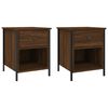 vidaXL Nattbord 2 stk brun eik 40x42x50 cm konstruert tre