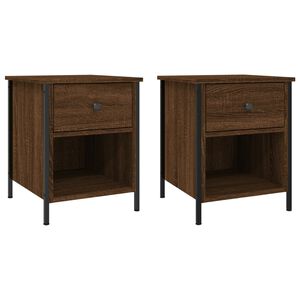vidaXL Nattbord 2 stk brun eik 40x42x50 cm konstruert tre