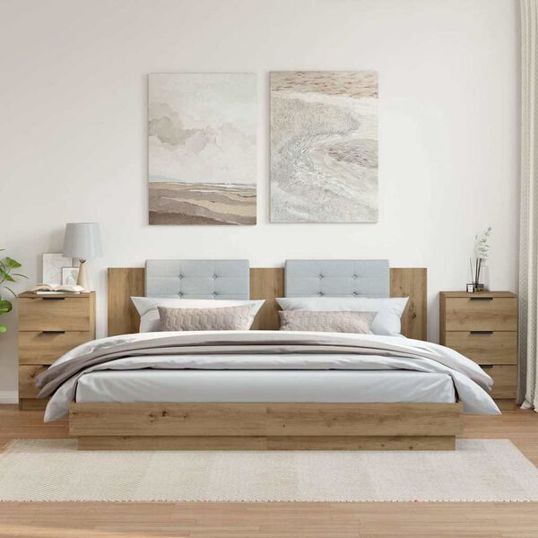 vidaXL Nattbord 2 stk artisan eik 40x36x65 cm konstruert tre