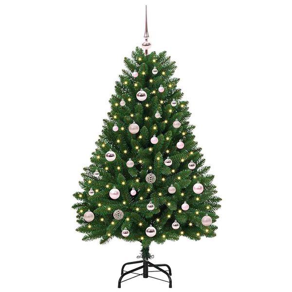 vidaXL Kunstig juletre med 150 LED gr&oslash;nn 120 cm PVC og metall