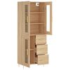 vidaXL Highboard sonoma eik 69,5x34x180 cm konstruert tre
