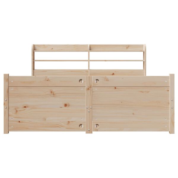 vidaXL Sengeramme med hodegavl 140x190 cm heltre furu