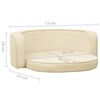 vidaXL Sammenleggbar hundesofa kremhvit 73x67x26 cm plysj vaskbar pute