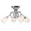 vidaXL Taklampe med glasskjermer for 4 G9 lysp&aelig;rer blomsterdesign