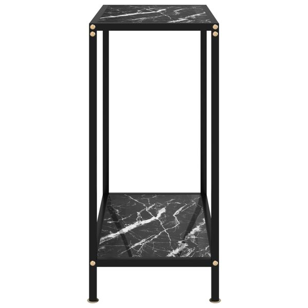 vidaXL Konsollbord svart 60x35x75 cm herdet glass