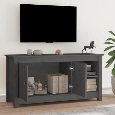 vidaXL TV-benk grå 103x36,5x52 cm heltre furu