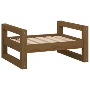 vidaXL Hundeseng honningbrun 55,5x45,5x28 cm heltre furu