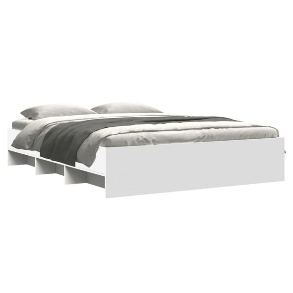 vidaXL Sengeramme hvit 150x200 cm konstruert tre