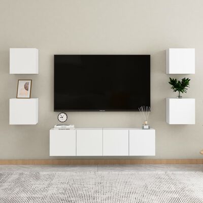 vidaXL Vegghengt TV-benk hvit 30,5x30x30 cm