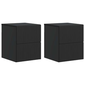 vidaXL Vegghengt Nattbord 2 stk. Svart 33 x 34,5 x 40 cm