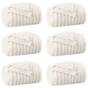 vidaXL Kastepledd 6 stk. Krem 200 x 150 cm 4.75 kg Fleece