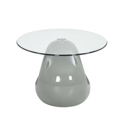 vidaXL Salongbord med bordplate av ovalt glass høyglans grå