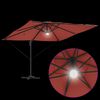 vidaXL Roma parasol Rød 286 x 285 x 270 cm Aluminium og polyester