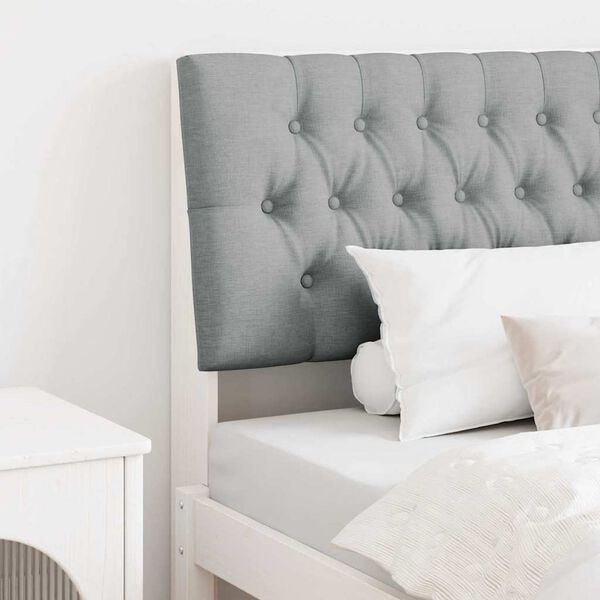 vidaXL Polstret sengegavl Lysegr&aring; 100 cm Massiv furu