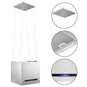 vidaXL Fritthengende kj&oslash;kkenvifte sensor LCD 37 cm rustfritt st&aring;l