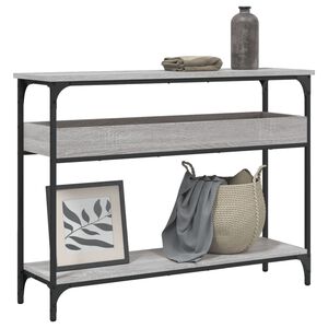 vidaXL Konsollbord med hylle gr&aring; sonoma 100x29x75 cm konstruert tre