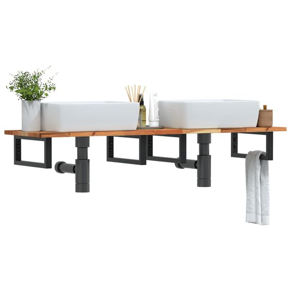 vidaXL Servanthylle veggmontert st&aring;l og heltre akasie