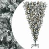 vidaXL Opp-ned kunstig hengslet juletre 150 cm 150 LED-lys Varmhvit