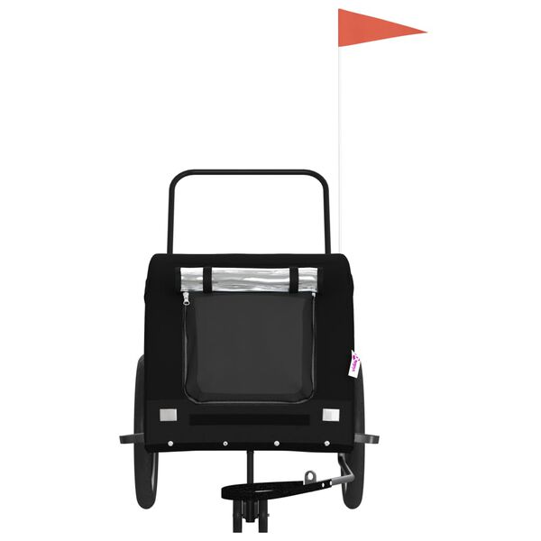 vidaXL Kj&aelig;ledyrsykkelhenger svart oxfordstoff og jern