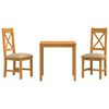 vidaXL Spisestuesett 3 stk. Beige Massivt Eiketre