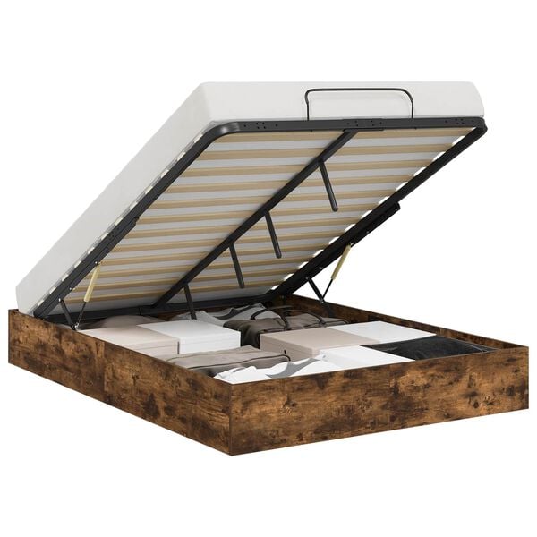 vidaXL Ottoman sengeramme R&oslash;kt Eik 193 x 120 x 25 cm Konstruert tre