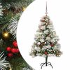 vidaXL Kunstig juletre Gr&oslash;nn og hvit 150 cm PVC og Metall og Plast
