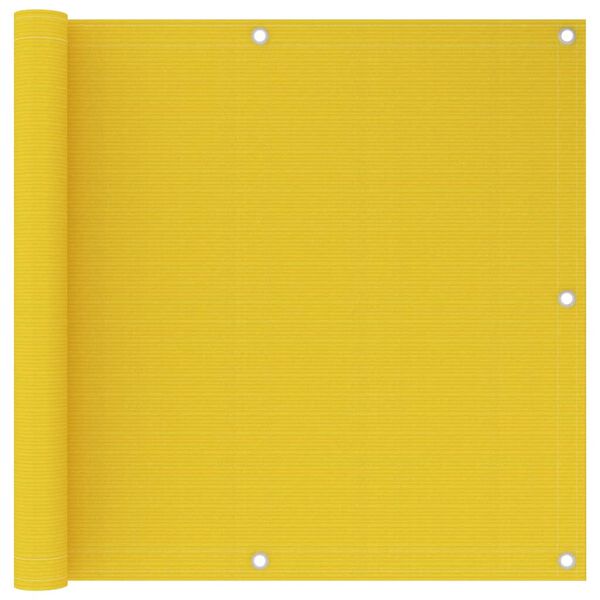vidaXL Balkongskjerm gul 90x600 cm HDPE