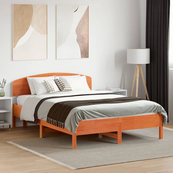 vidaXL Hodegavl voksbrun 120 cm heltre furu