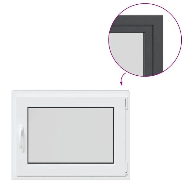 vidaXL Kjellervindu "RISOR" 80x70 cm vipp-og-sving DIN h&oslash;yre antrasitt