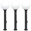 vidaXL Pullertlamper med sensor og stikkontakt 3 stk 80 cm svart IP44