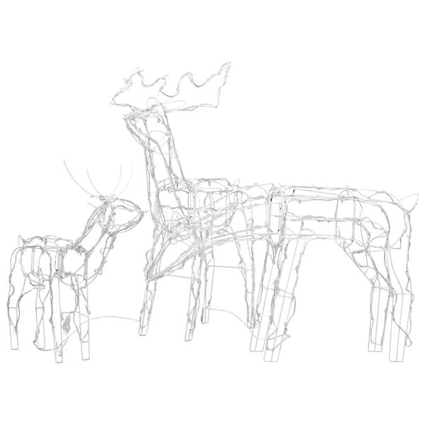 vidaXL Julelysdekorasjon reinsdyr 3 deler 229 LEDs