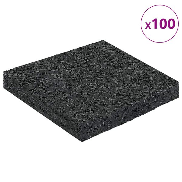 vidaXL Gummigranulat uteplasspad Svart 9 x 9 x 1 cm Gummi