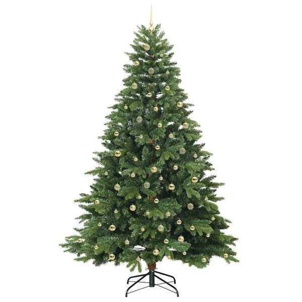 vidaXL Kunstig juletre med 300 LED med stativ gr&oslash;nn 240 cm PE og PVC
