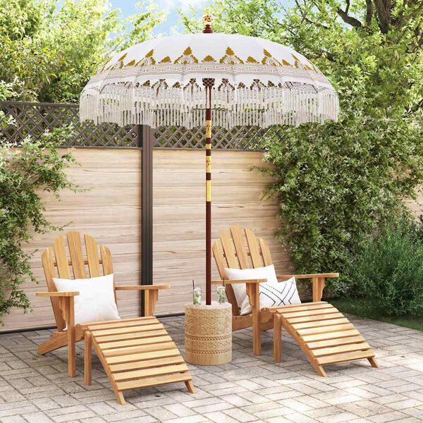vidaXL Balinesisk Parasol Krem 185 x 185 x 260 cm