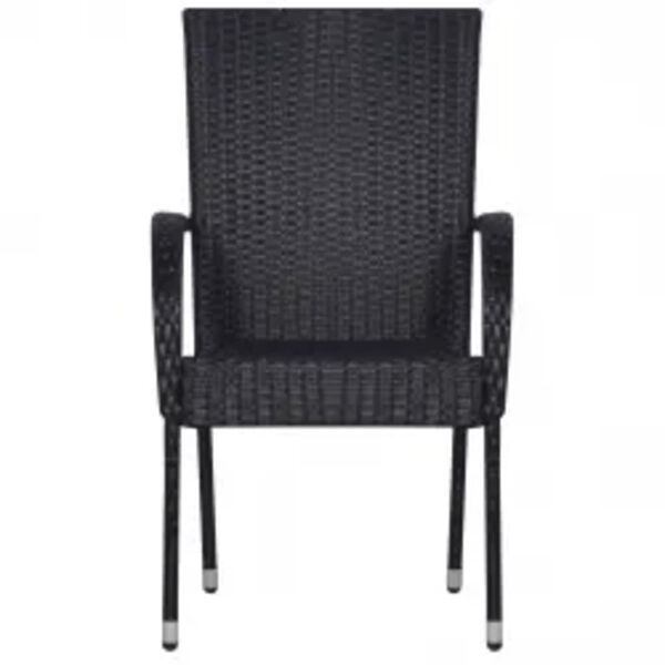 vidaXL Utendørs spisestue 5 deler svart