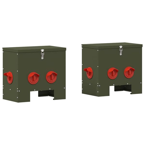 vidaXL H&oslash;nsefutteral 2 pcs Olivengr&oslash;nn 40,5 x 25 x 38 cm