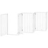 vidaXL Hundeport sammenleggbar 9 paneler hvit 450 cm poppeltre