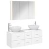 vidaXL Baderomsinnredningssett 4 pcs Hvit Konstruert tre og glass