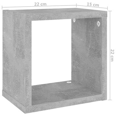 vidaXL Vegghyller kubeformet 6 stk betonggrå 22x15x22 cm