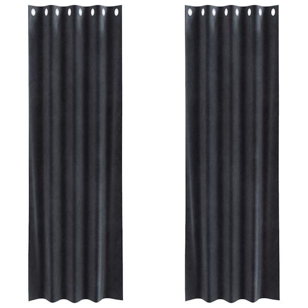 vidaXL Blendingsgardiner 2 pcs Mørkegrå 140 x 225 cm Fløyel