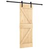 vidaXL Skyved&oslash;r Naturlig og svart 70 x 210 cm Massiv Furu Tre
