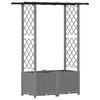vidaXL Hevet Bed med Trellis og Tak Lysegr&aring; 124,5 x 40 x 138 cm PP