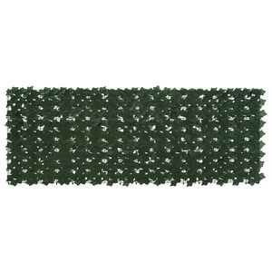 vidaXL Balkong skjerm med blader M&oslash;rkegr&oslash;nn 200 x 75 cm