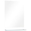 vidaXL Veggspeil med hylle 50x60 cm herdet glass