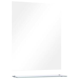 vidaXL Veggspeil med hylle 50x60 cm herdet glass