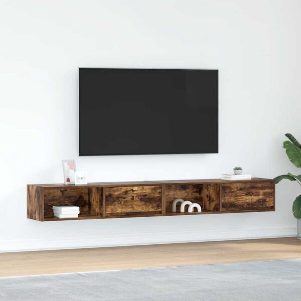 vidaXL TV-benker 2 stk r&oslash;kt eik 100x31x25,5 cm konstruert tre