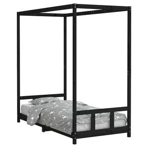vidaXL Barnesengeramme svart 90x190 cm heltre furu