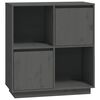 vidaXL Skjenk gr&aring; 74x35x80 cm heltre furu